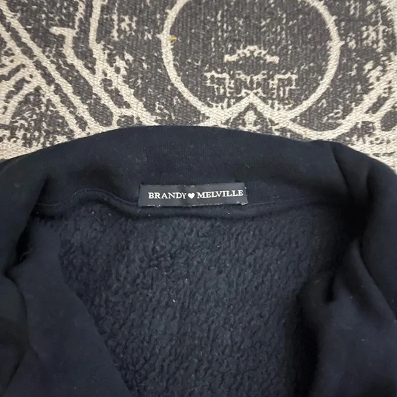 NWOT Brandy Melville Iconic New York Quarter Zip Pullover Hoodie: Size L - Picture 3 of 3